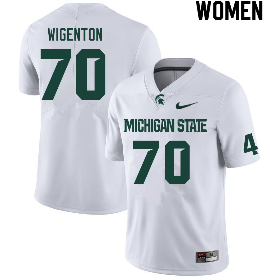 Women #70 Kevin Wigenton Michigan State Spartans College Football Jerseys Sale-White